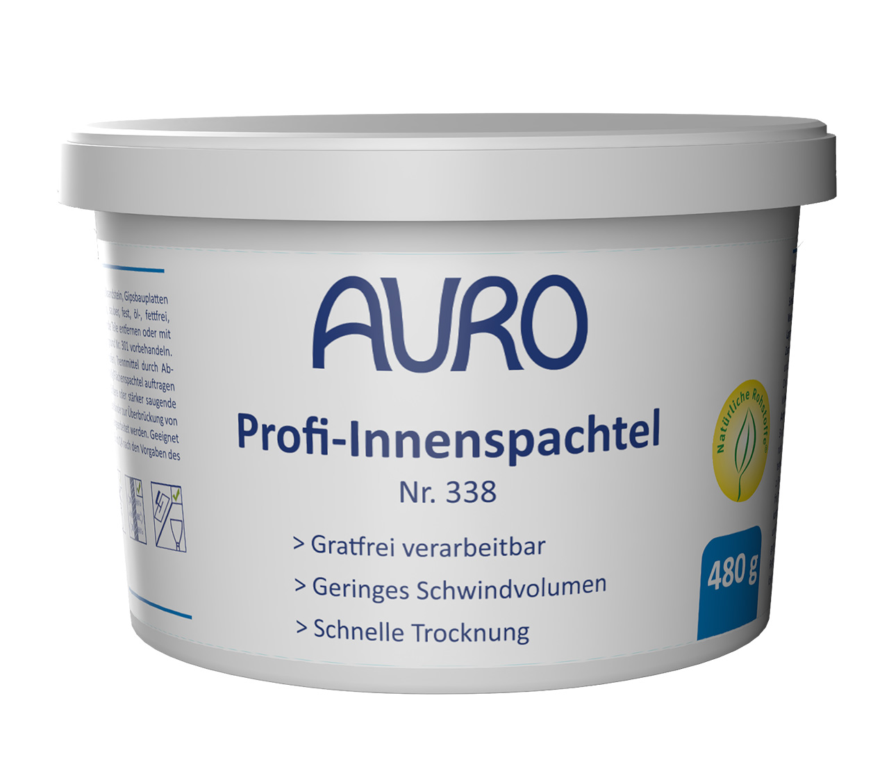 AURO Profi-Innenspachtel Nr. 338 – 0,48 kg Gebinde, emissionsfrei und wohngesund