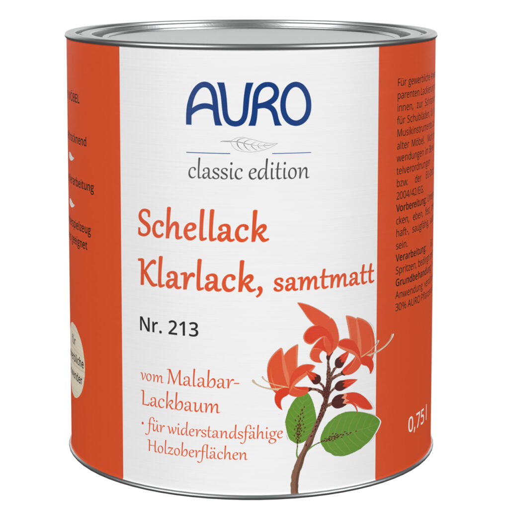 Schellack-Klarlack, samtmatt