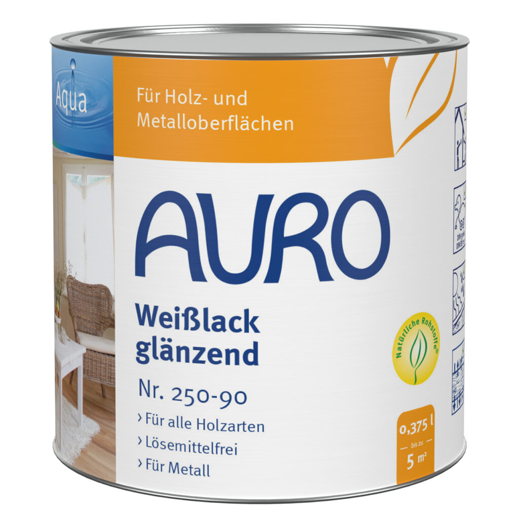 Buntlack, glänzend, Weißlack, Aqua