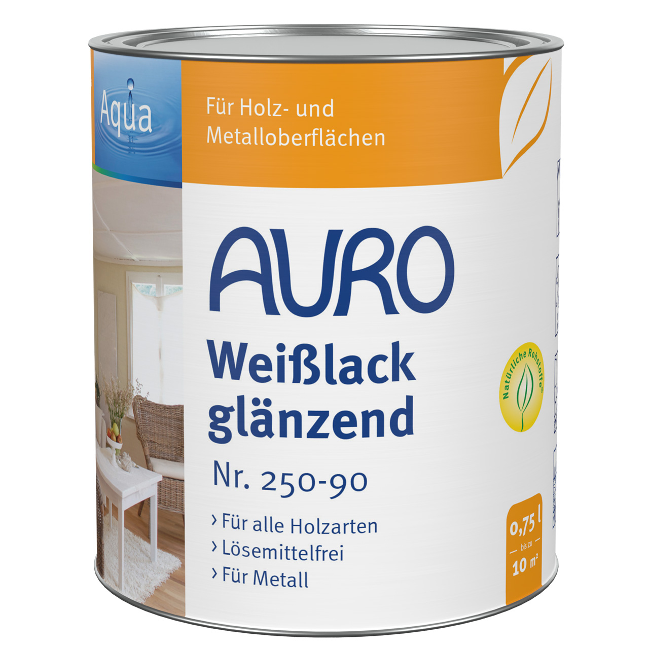 Buntlack, glänzend, Weißlack, Aqua