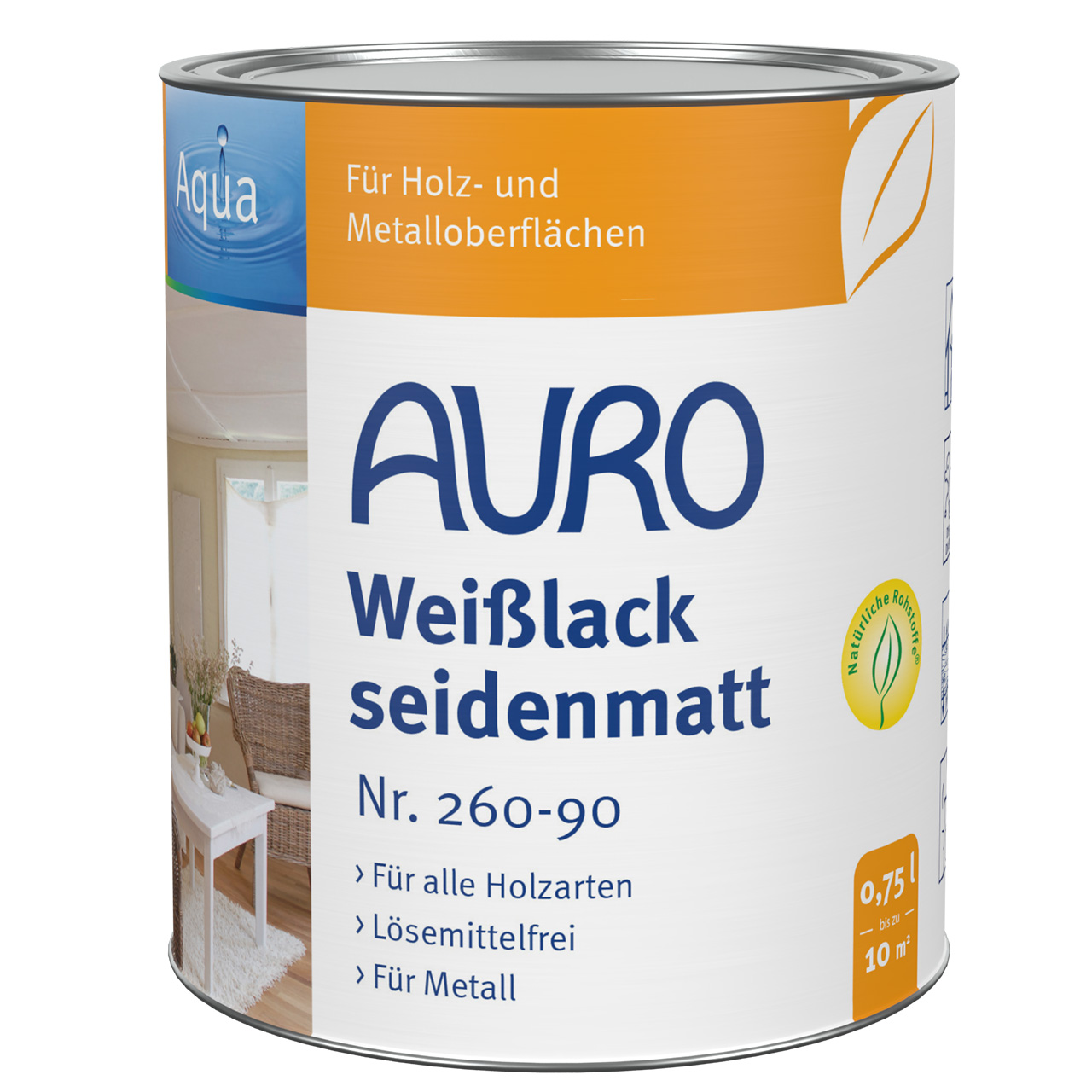 Buntlack, seidenmatt, Weißlack, Aqua