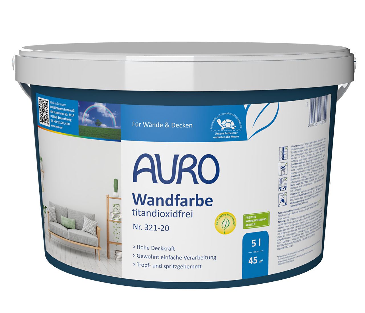 Wandfarbe titandioxidfrei