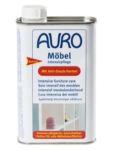 AURO Möbel-Intensivpflege Nr. 662, 0,5 Liter Blechflasche, wachshaltige Politur für Holzmöbel, farbvertiefend & antistatisch.